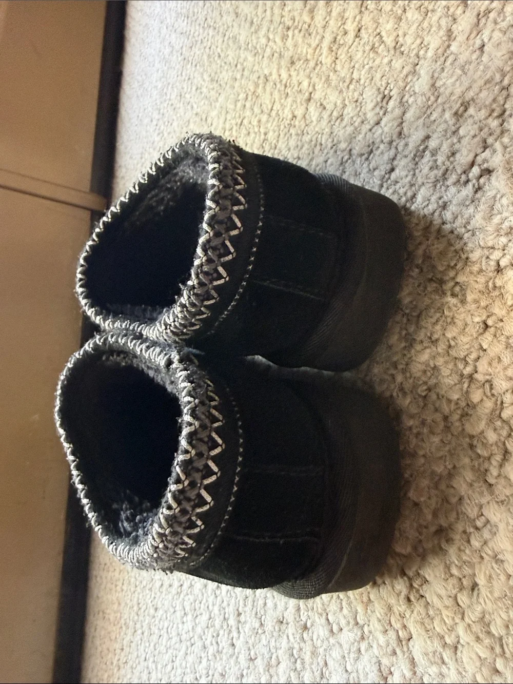 UGG Kids Black Slip-On Cozy Slippers